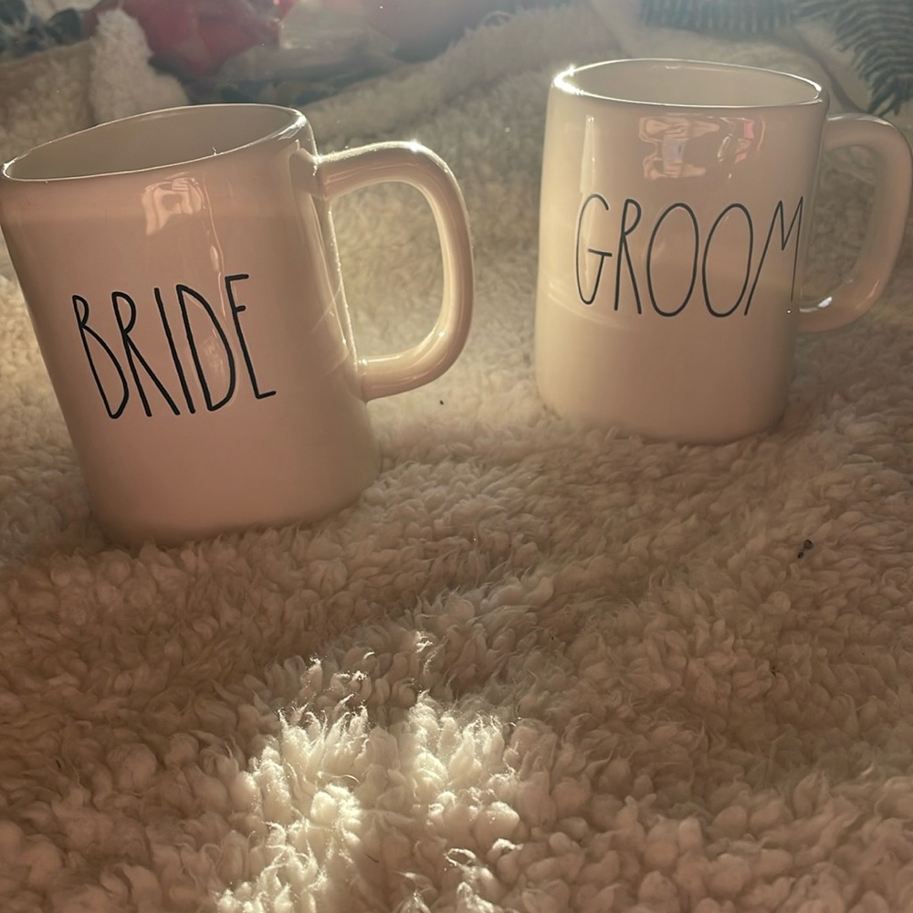 RAE DUNN BRIDE AND GROOM MUG SET